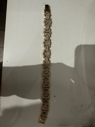 Pulsera dorada eslabones con strass