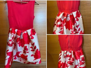 Vestido rojo y blanco floral talla 42