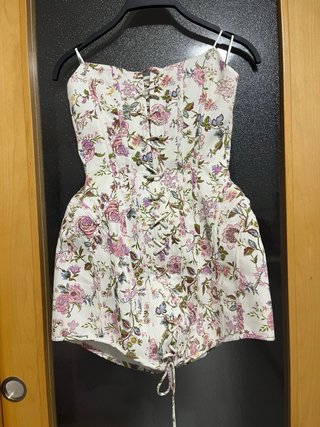 Vestido Corsé Flores Zara Talla S