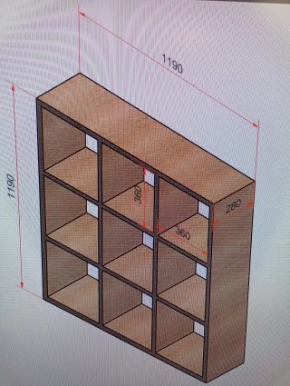 Estantería de cubos de madera