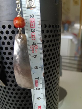Pendientes artesanales naranja y plata