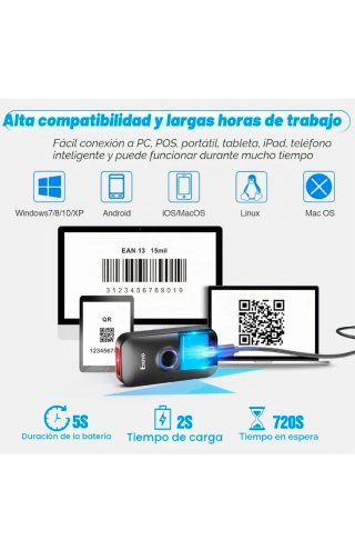 Eyoyo Escáner Códigos de Barras Azul