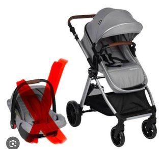 Carrito de bebé gris