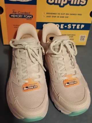 Zapatillas Skechers Slip-ins Beige/Teal Nuevas