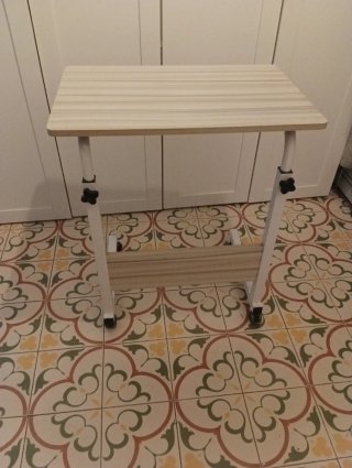 Mesa auxiliar adaptable madera y metal