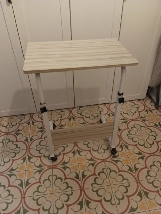 Mesa auxiliar adaptable madera y metal