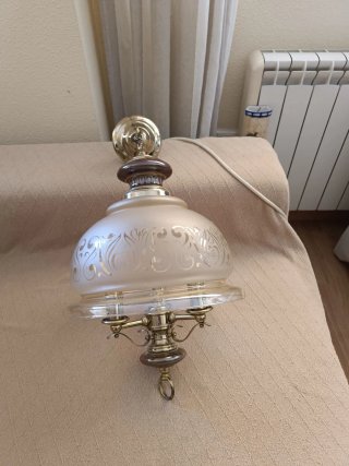 Lámpara vintage cristal y metal