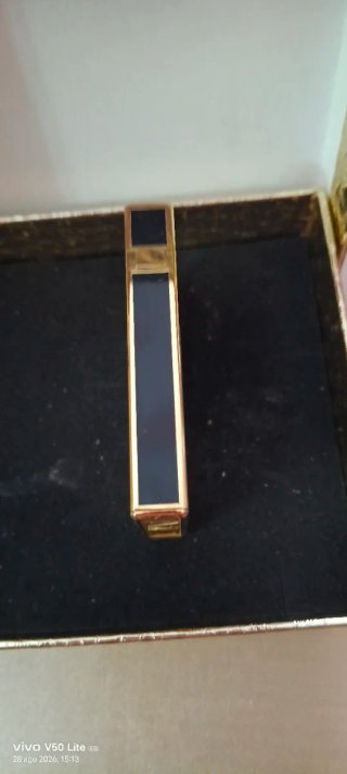 Mechero antiguo Silver Match dorado con una m