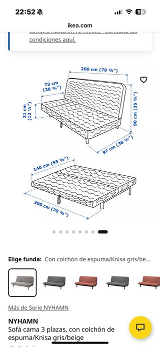 Estructura sofá cama NYHAMN IKEA
