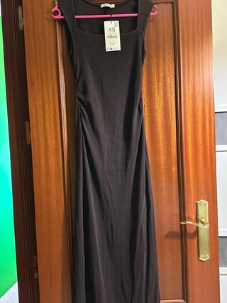 Vestido largo negro Stradivarius