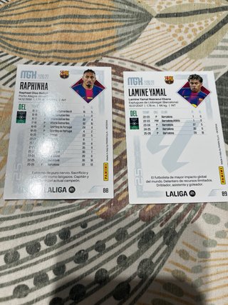 Cartas Panini MGK 26/27 Raphinha y Lamine Yamal