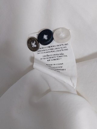 Camisa blanca Roberto Torretta, algodón, talla S