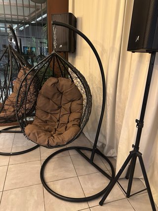 Sillón Colgante Cesta Mimbre negro
