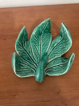 Plato Cerámica Hoja Verde Vintage