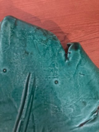 Plato Cerámica Hoja Verde Vintage