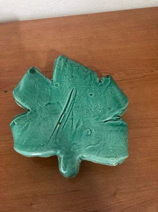 Plato Cerámica Hoja Verde Vintage