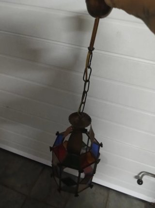 Lámpara de techo vintage vidrieras