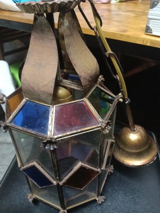 Lámpara de techo vintage vidrieras