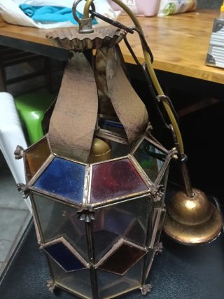 Lámpara de techo vintage vidrieras