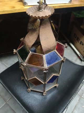 Lámpara de techo vintage vidrieras