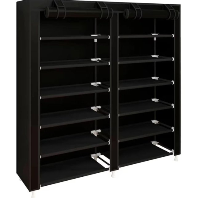 Zapatero organizador negro 7 baldas dobles