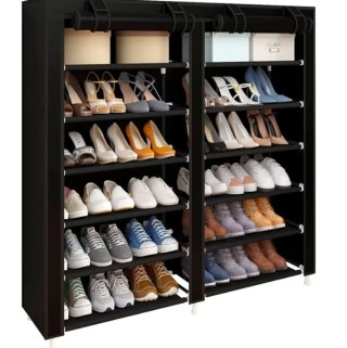 Zapatero organizador negro 7 baldas dobles