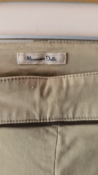 Pantalón Massimo Dutti Beige Slim Fit Talla 36