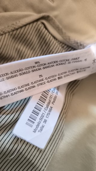 Pantalón Massimo Dutti Beige Slim Fit Talla 36