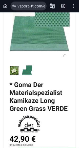 Goma Tenis de mesa Kamikaze Long Green Grass 1.0