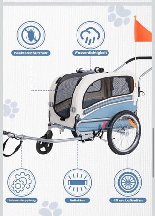 Remolque Bicicleta Perros Pequeños/Medianos