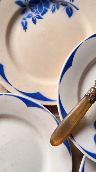 Juego 5 Platos Cerámica Digoin Sarreguemines