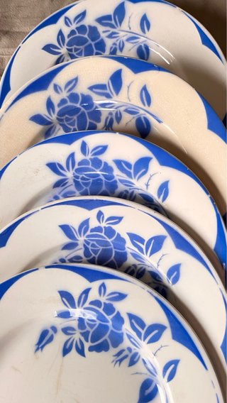 Juego 5 Platos Cerámica Digoin Sarreguemines