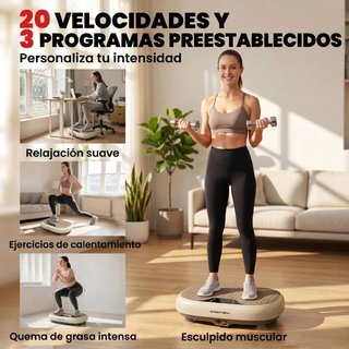 Plataforma Vibratoria 3 Programas LED Fitness