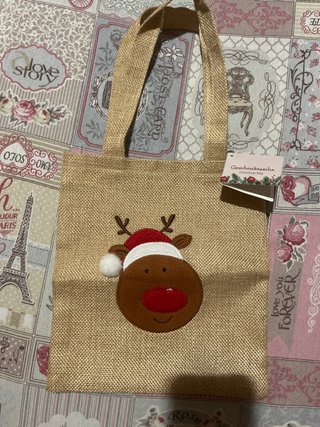 Bolsa de regalo navideña de arpillera