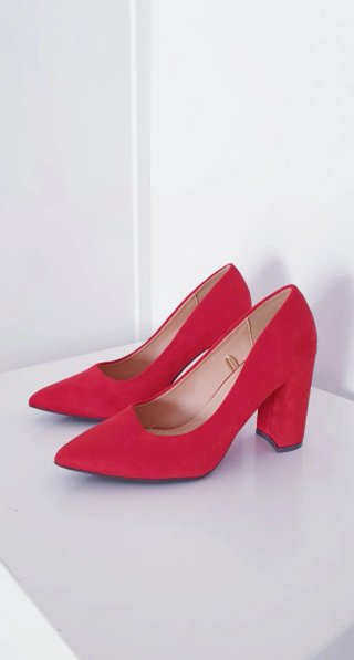 TACONES DE GAMUZA COLOR ROJO "MARYPAZ" TALLA: 3
