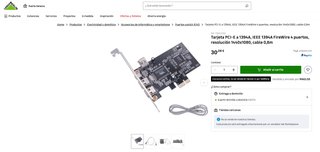 Tarjeta PCI Express Firewire 2 Puertos