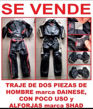 Traje de moto Dainese 2 piezas + Alforjas Shad