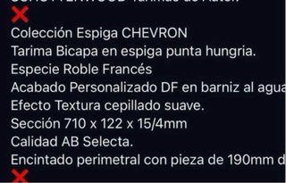 Tarima Roble Francés Espiga Hungría m2