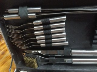 Maletín de herramientas para barbacoa , acero inox