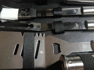 Maletín de herramientas para barbacoa , acero inox