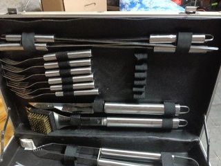 Maletín de herramientas para barbacoa , acero inox