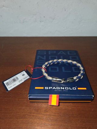 Pulsera Spagnolo Azul y Beige