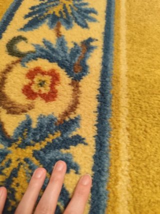 Alfombra de lana 100% con diseño floral