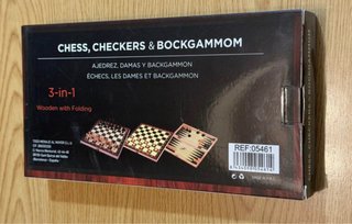 Juego 3 en 1: Ajedrez, Damas y Backgammon