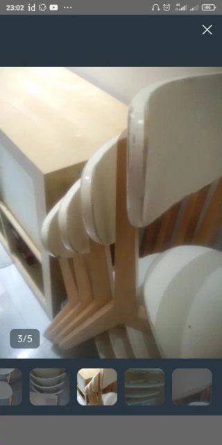 4 Sillas Ikea Madera y Plástico
