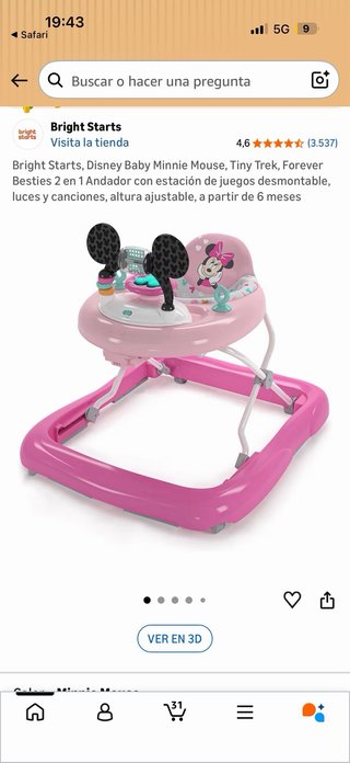 Andador Bright Starts Minnie NUEVO