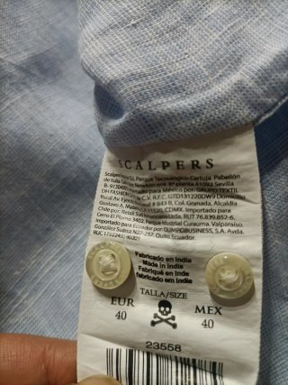 Camisa Lino Scalpers Hombre Talla L