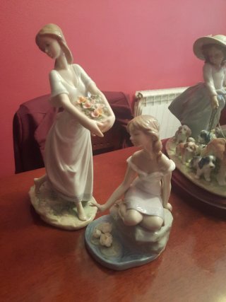 Figuras de lladró y capidemonte italiano