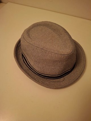 Sombrero Fedora Gris Rayas