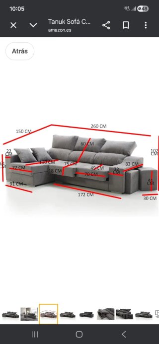 Sofá chaiselongue nuevo 399